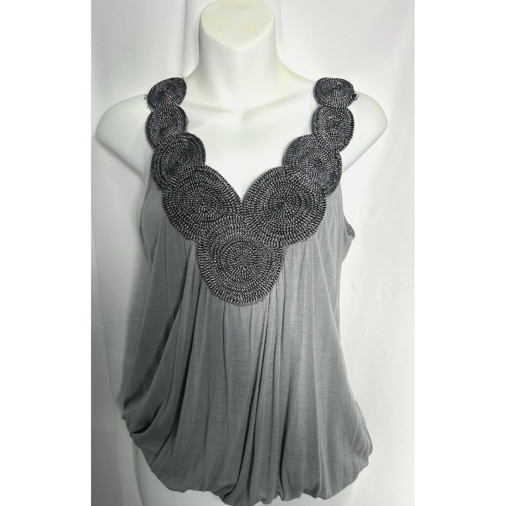 Vintage Body Central Top Y2K‎ Bubble Hem 00s Going Out Grunge Goth Dark - Small